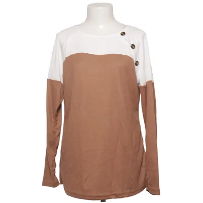Henley shirt (White, Brown) from Zeagoo Polyester