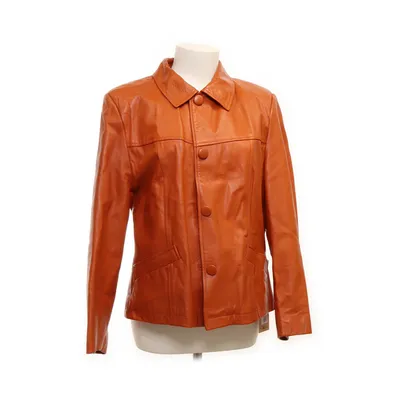 Läderjacka (Orange) från Collection Skinn, Viskos