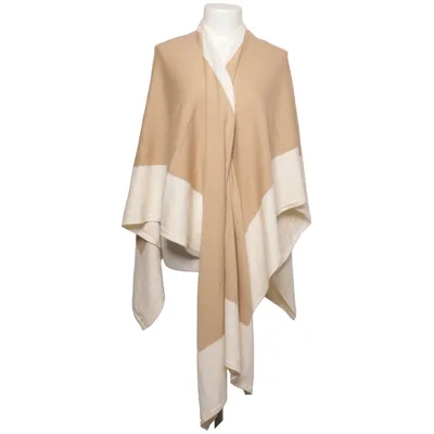Poncho (Beige, Hvid) fra Lauren Ralph Lauren Nylon, Polyester, Viscose, Uld