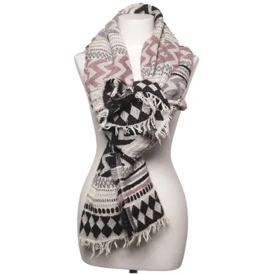 Écharpe (Noir, Blanc, Gris) de Bijou Brigitte Acrylique, Coton, Polyester, Viscose