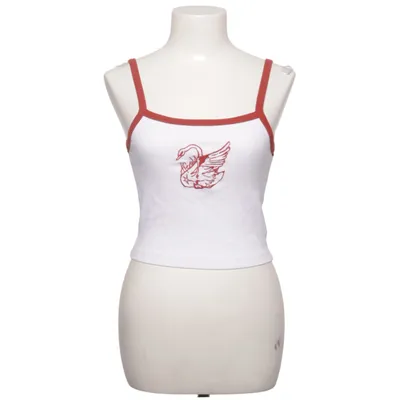 Crop top (Wit, Rood) van Afends Elastaan, Gerecycled katoen