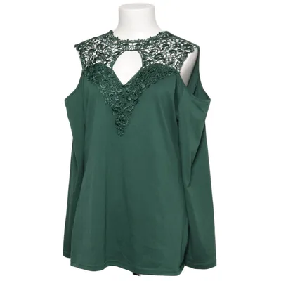 Topp (Grön) från Yoins Bomull, Elastan, Polyester