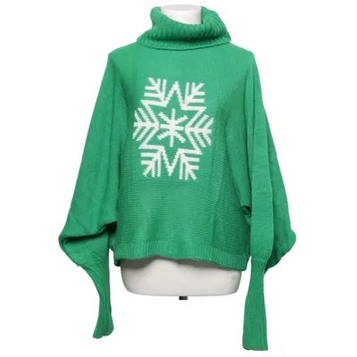Turtleneck (Green, White) from Zauberstern Acrylic, Cotton