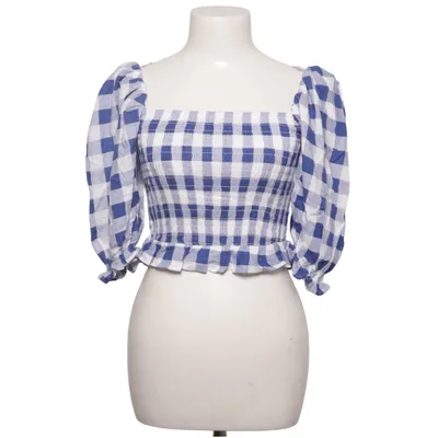 Crop top (Blå, Hvid) fra Stradivarius Elastan, Linned, Polyester, Viscose