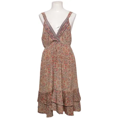 Dress (Beige, Multicolored) from Indra Polyester, Silk