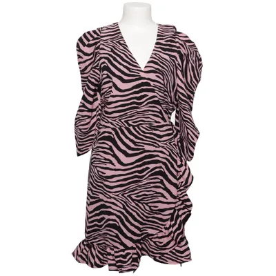 Wrap dress (Pink, Black) from Loavies Polyester