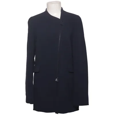 Jas (Blauw) van Akris Viscose, Wol