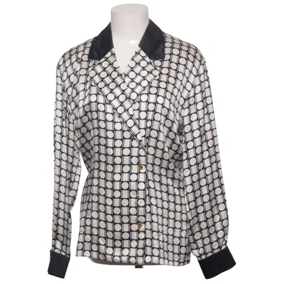 Blouse (Blanc, Bleu) de Escada Soie