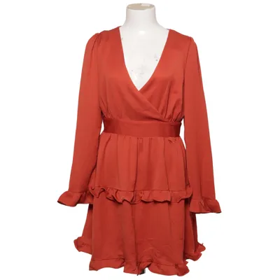 Wrap dress (Orange) from Zaful Polyester, Polyurethane