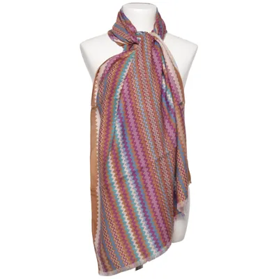 Sjaal (Bruin, Blauw, Lila, Wit) van Missoni Zijde, Wol
