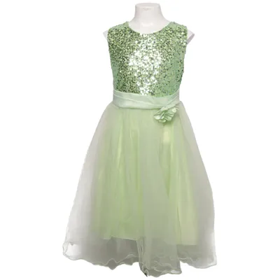 Robe de fille de fleur (Vert) de Ai Meng Baby