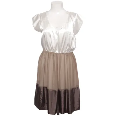 Dress (White, Brown) from Risøe Polyester