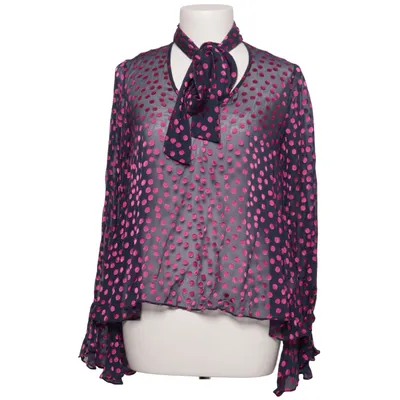 Slå-om bluse (Blå, Pink, Flerfarvet) fra Saloni Silke, Viscose
