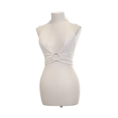 Halterneck top (Hvid) fra Shein Elastan, Polyester