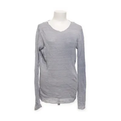 T-shirt à manches longues (Bleu) de Wool & Co Coton, Lin, Polyamide, Polyester