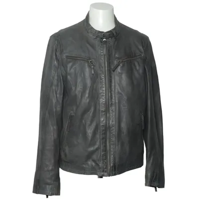 Veste en cuir (Gris) de Gipsy Coton, Cuir