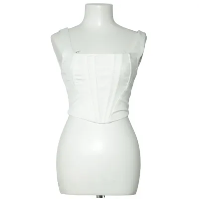 Crop top (Vit) Elastan, Polyester