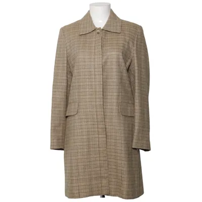 Coat (Beige, Brown) from Newhouse Acetate, Silk, Wool