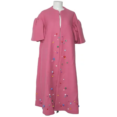 Manteau (Rose) de La Doyenne Polyester, Soie, Laine
