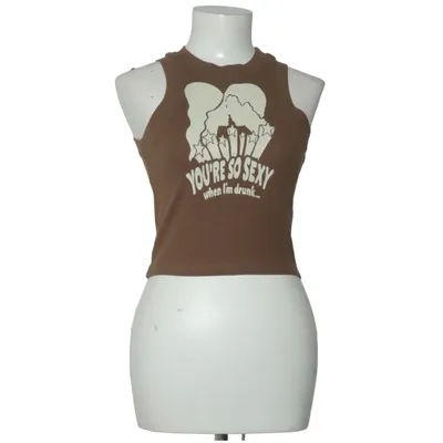 Crop top (Brun) Bomull, Elastan