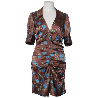 Dress (Brown, Blue, Multicolored) from Ganni Elastane, Silk