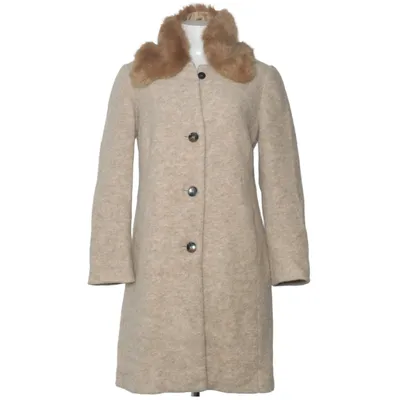 Coat (Beige) from Your Face Polyester, Wool