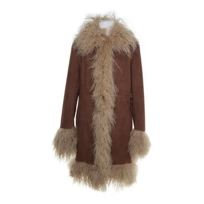 Shearling jas (Bruin) van Charlotte Simone Elastaan, Imitatie suède, Polyester