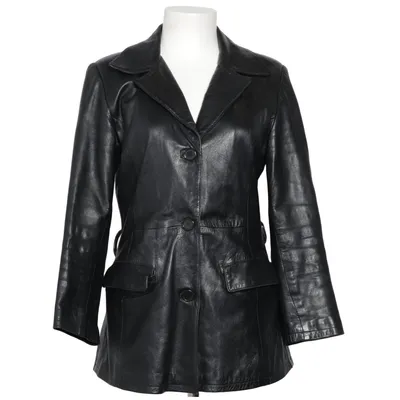 Leren blazer (Zwart)