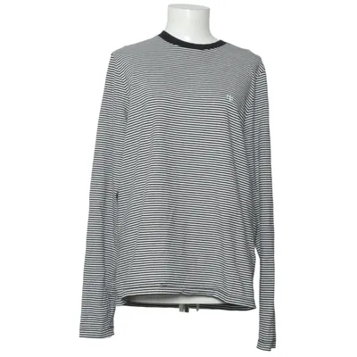 Langærmet t-shirt (Sort, Hvid) fra Anine Bing Elastan, Økologisk bomuld