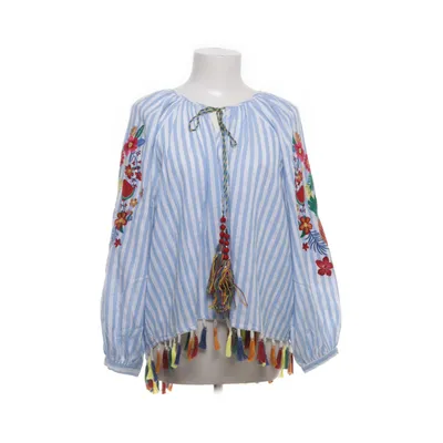 Blouse (Blue, White, Multicolored) from Wiya Cotton, Polyester