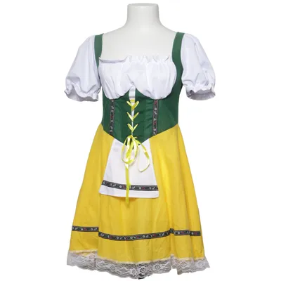 Dirndl (Green, Yellow, White) from Smiffy's Polyester