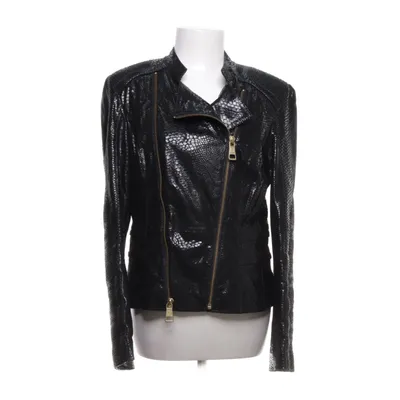 Leren jack (Zwart) van Rich & Royal Polyester, Leer