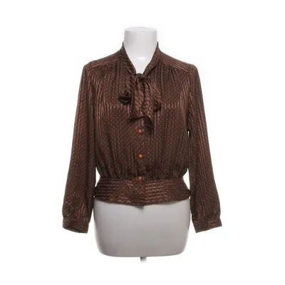 Pussy bow blouse (Brown, Blue) from Kiliwatch