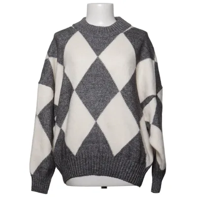 Sweater (Gray, White) from Pringle Of Scotland x H&M Polyester, Acrylic, Wool