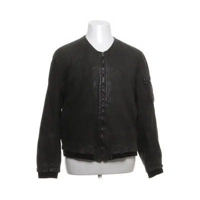 Leather jacket (Green) from Acne Jeans Polyester, Leather
