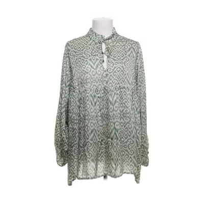 Pussy bow blouse (Green, Beige) from Eva Go Diva Copenhagen Viscose