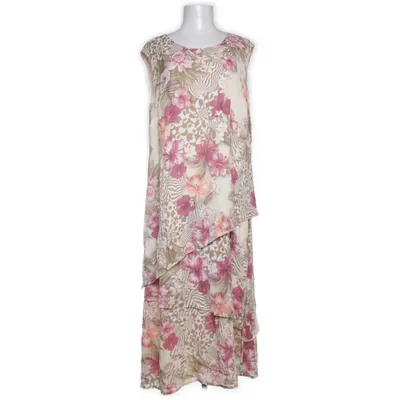 Dress (Beige, Multicolored) from Frankenwälder Viscose, Linen, Acetate