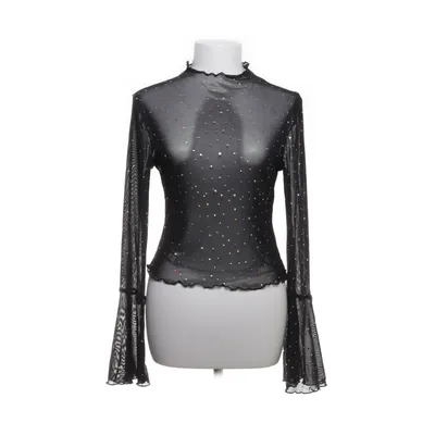 Top (Zwart, Zilver) van Shein Elastaan, Polyester