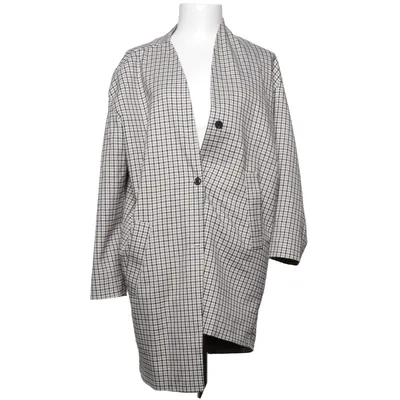 Coat (Beige, Black) from Visual Clothing Project Elastane, Polyester, Viscose