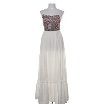 Långklänning (Vit, Flerfärgad) från Zara Bambu, Bomull