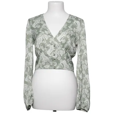 Blouse (Green, White) from Stradivarius Polyester