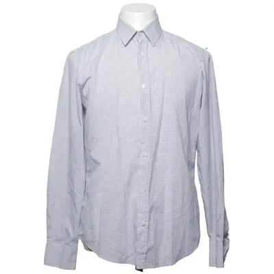 Shirt (White, Blue) from Smog Cotton, Polyester