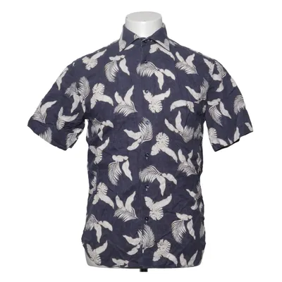 Short sleeve shirt (Blue, Beige) from Oscar of Sweden Linen, Viscose