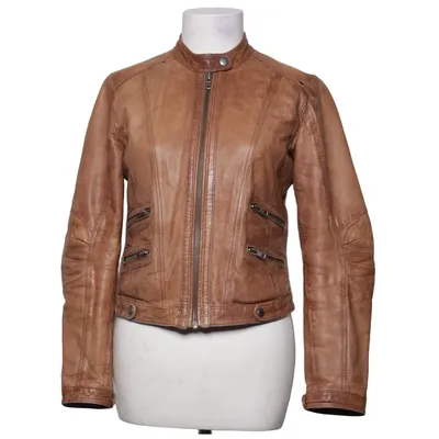 Läderjacka (Brun) från Rock'n Blue Bomull, Skinn, Polyester