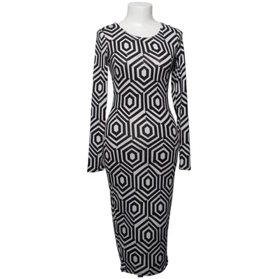 Jurk (Zwart, Wit) van AX Paris Elastaan, Polyester