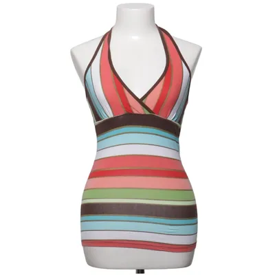 Halter neck top (Brown, Multicolored) from Marwin Cotton, Elastane