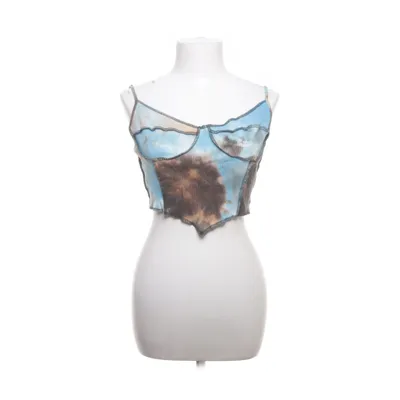 Tank Top (Blue, Multicolored) from Shein Cotton, Elastane