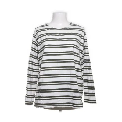 Lange mouwen shirt (Wit, Groen) van Essentials by Tchibo Katoen, Elastaan