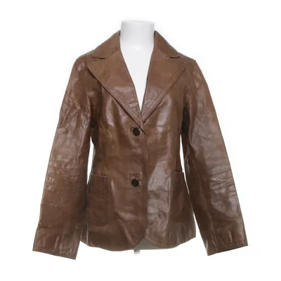 Læderblazer (Brun) fra Lindex Polyester, Læder