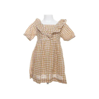 Jurk (Beige, Wit) van H&M Kids Katoen, Elastaan